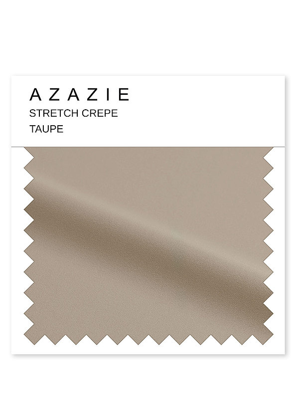 front Azazie Taupe Stretch Crepe Swatch