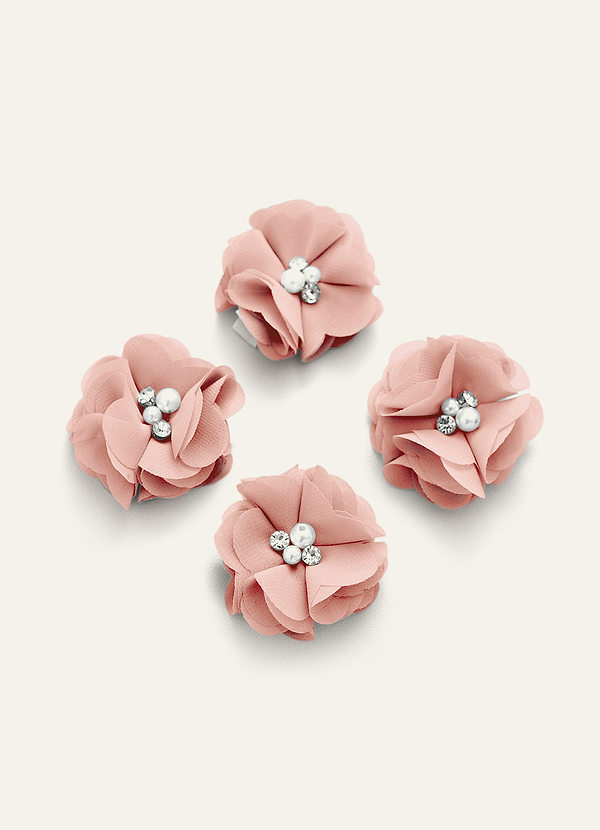 front Four-Piece Matching Color Chiffon Hair Clip Set
