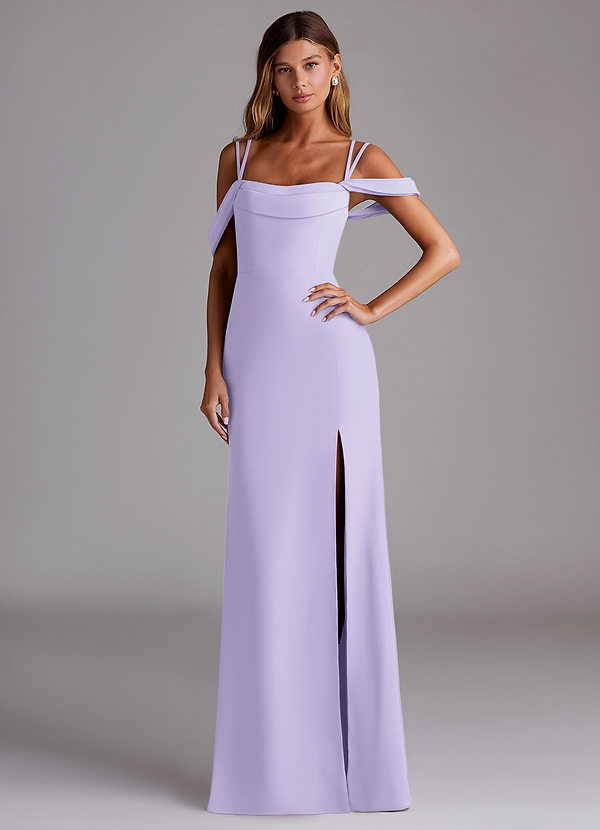 Azazie Callan Bridesmaid Dresses Lilac Mermaid Pleated Chiffon Convertible Dress image1