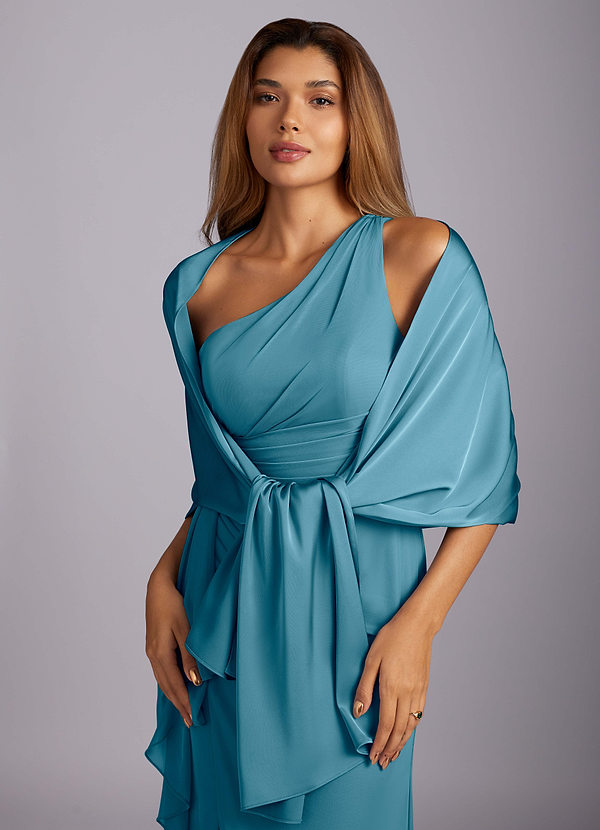 front Azazie Matchande Färg Aleena Stretch Satin Sjal