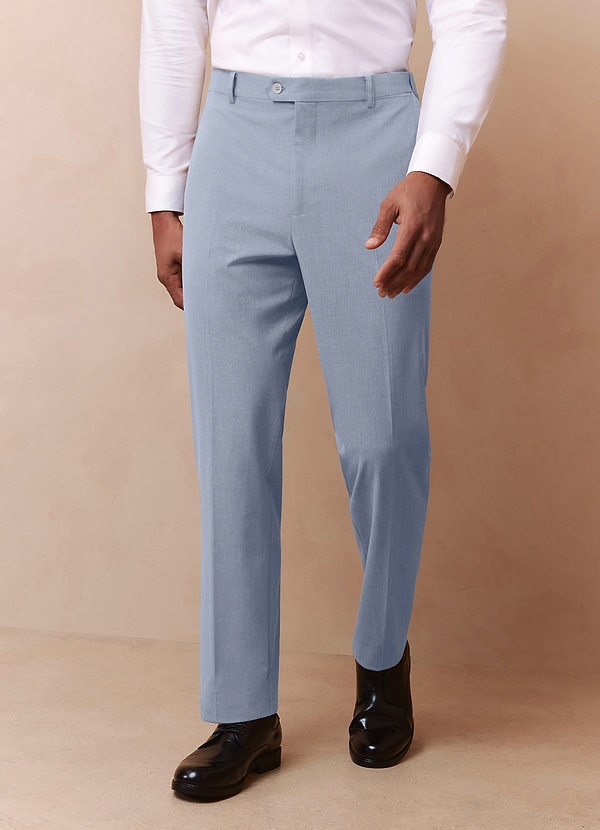 front Savile Light Blue Wool Blend Dress Pants