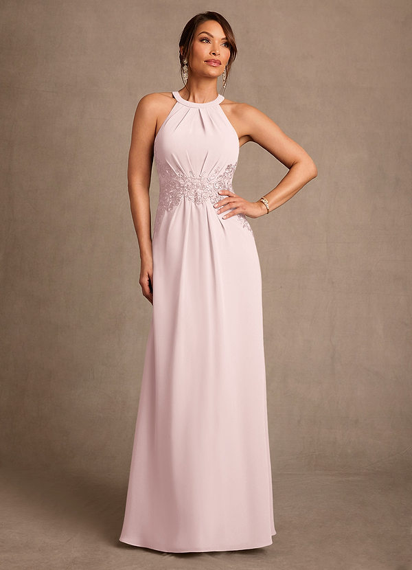 Georgie Mother of the Brides Dresses Blushing Pink A-Line Lace Chiffon Dress image1