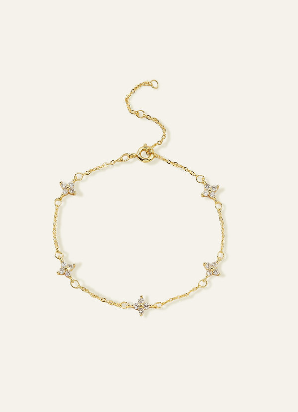 front Mini Rhinestone Clover Bracelet