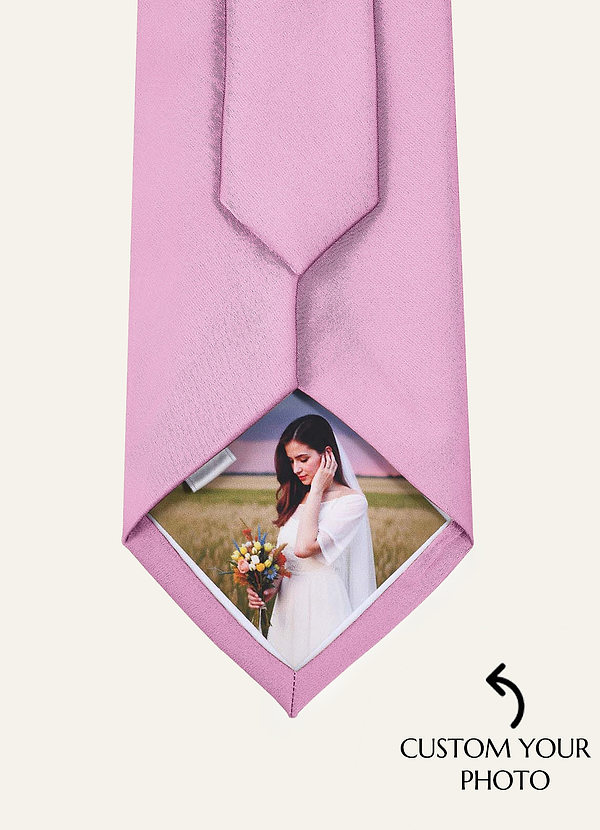 front Matte Satin Custom Photo Tie –  Matching Fabric Personalized Ties