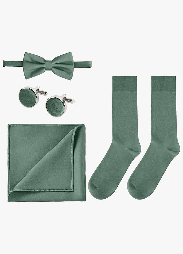 front Matching Color 4-Piece Stretch Satin Bow Tie Set