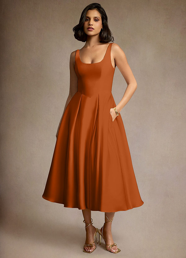 Mariea Spice Pleated Midi Dress image1