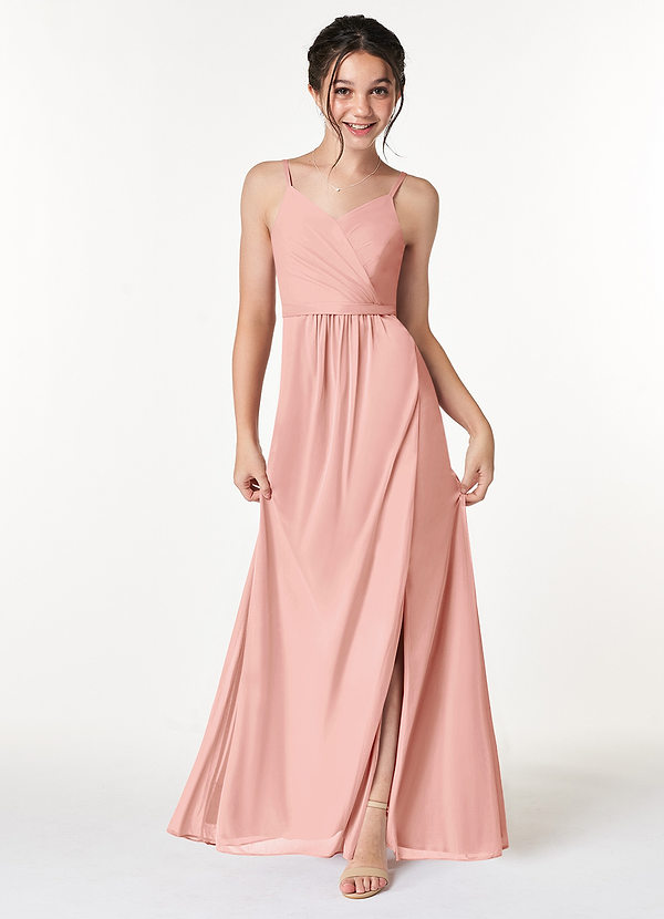 Azazie Luxy Junior Rosette Pleated Mesh Dress image1