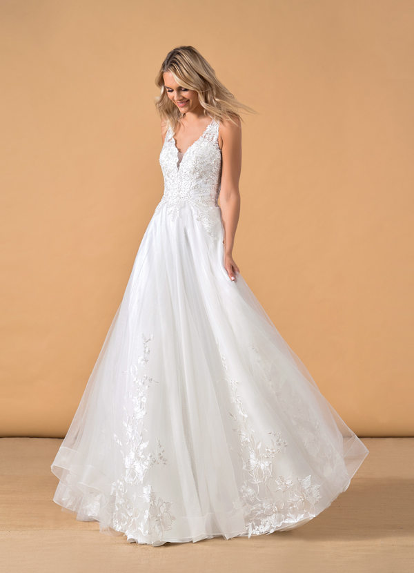 front Azazie Glinda Wedding Dress