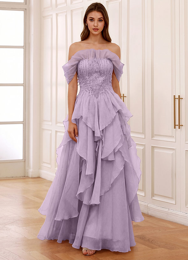 Lilibethanne Lilac Tulle Ruffles Wedding Guest image1