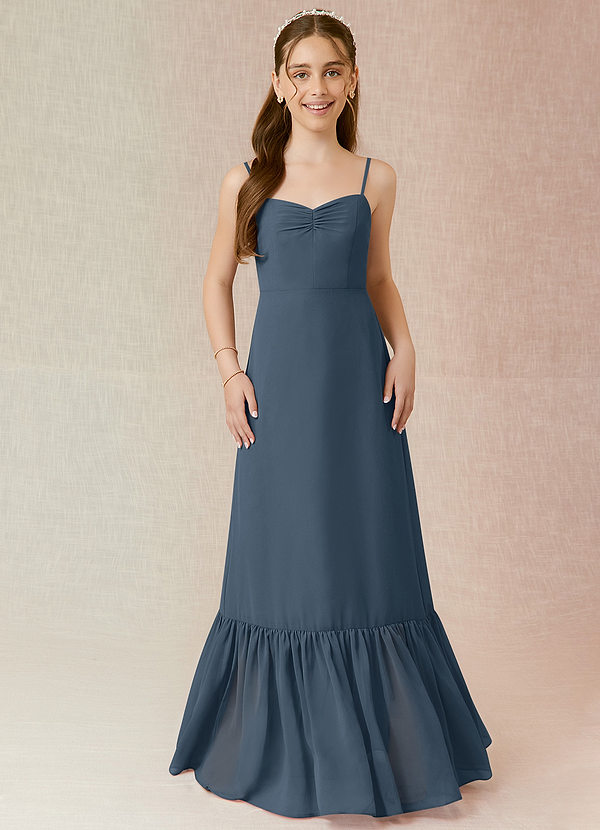 Vestidos De Dama De Honor Junior De Chiffón Asimétricos Niebla