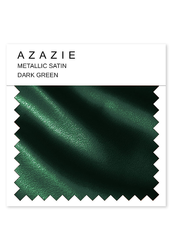 front Azazie Dark Green Metallic Satin Swatch