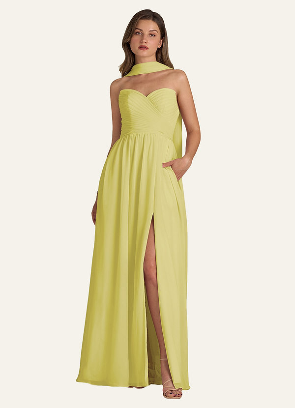 front Azazie Écharpe en mousseline de soie de couleur assortie