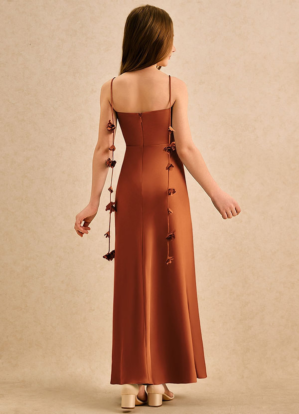 Azazie Kandi Girls Formal Blumenkinder Kleider A-Linie Herzausschnitt Stretch-Satin Kleid Kanel image1