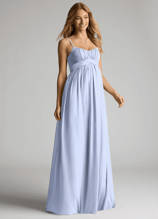Azazie Llana Maternity Bridesmaid Dresses A-Line Chiffon Floor-Length Dress image1