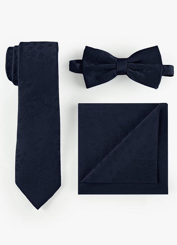 front Jacquard Skinny Tie & Bow Tie & Pocket Square Set
