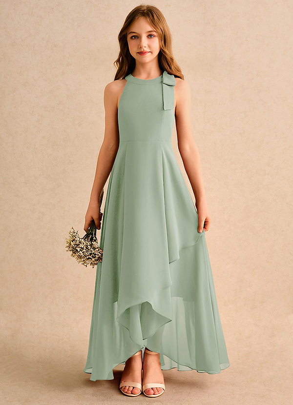 Azazie Boop Junior Formal Klänningar för brudeflicka Klä A-Line i Chiffong Rosett image1