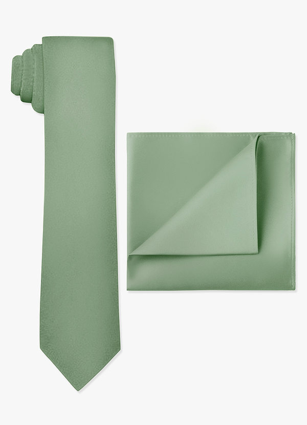 front Matte Satin Skinny Tie and Pocket Square Set