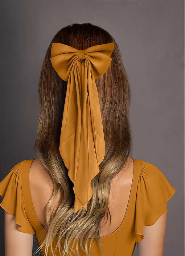front Matching Color Chiffon Bow Hair Clip