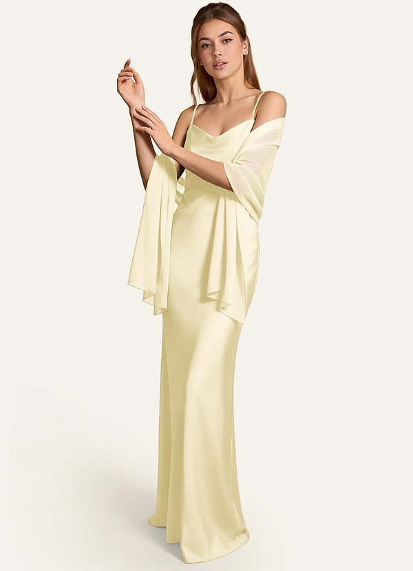 front Azazie Matching Color Aleena Chiffon Shawl