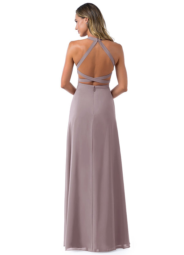 Azazie Clarice Bridesmaid Dresses A-Line Halter Chiffon Floor-Length Dress image2