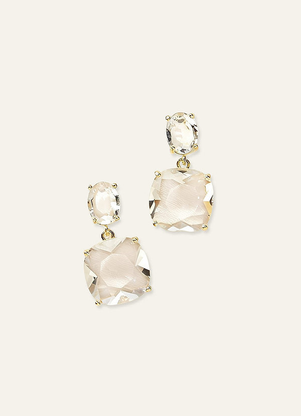 front Transparent Crystal Gemstone Earrings