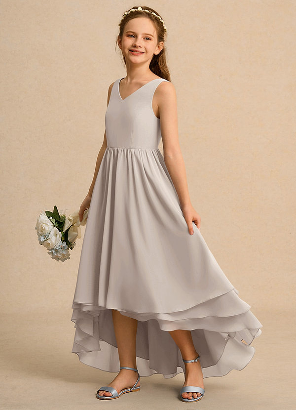 Azazie Kitten Junior Formal Flower Girl Dresses Frost A-Line Chiffon Dress image1