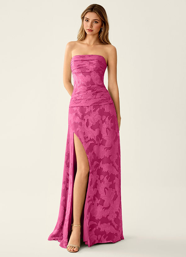 Arabella Grace Fuchsia Jacquard Corset Sparkly Prom Dress image1