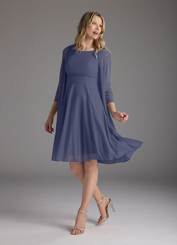 Azazie Sunny Mother of the Brides Dresses Stormy A-Line Pleated Mesh Dress image1