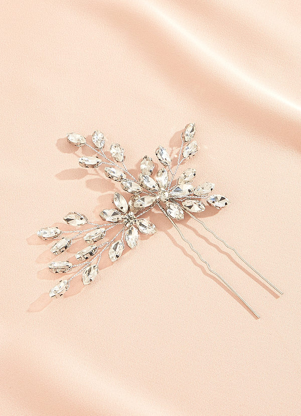 front Rhinestones Metal U-Shaped Hairpin