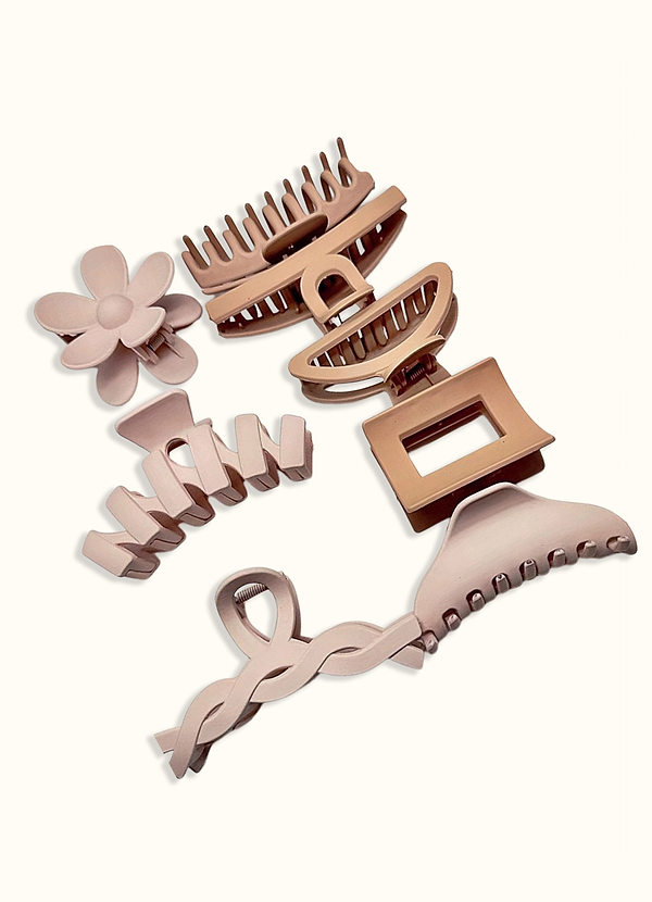 back Fancy Colorful Claw Clips Set
