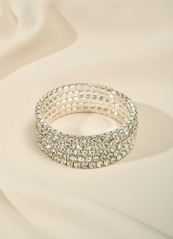 front Lot de 5 bracelets extensibles en cristal