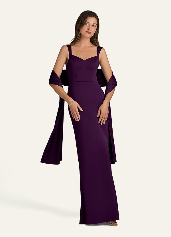 front Azazie Chal De Satén Elástico A Juego