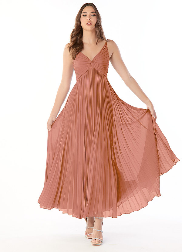 Azazie Raychelle Bridesmaid Dresses MAI TAI A-Line V-Neck Chiffon Dress image1