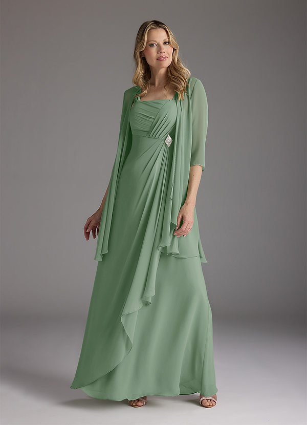 A-Line Square Chiffon Dress With Slit Azalea