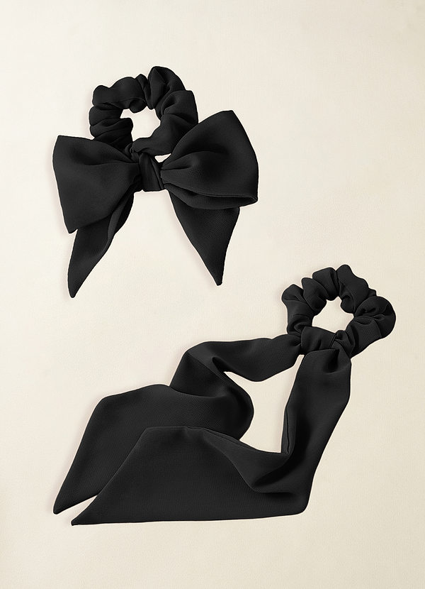 front Matching Color Chiffon Multiway Hair Scarf Scrunchie Set