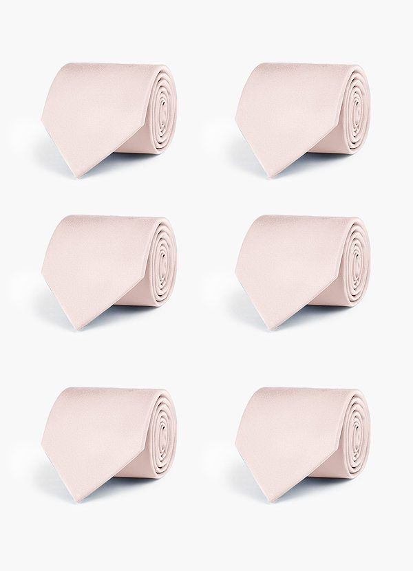 front Stretch Satin Matching Groomsmen Tie Set – 6 Pieces