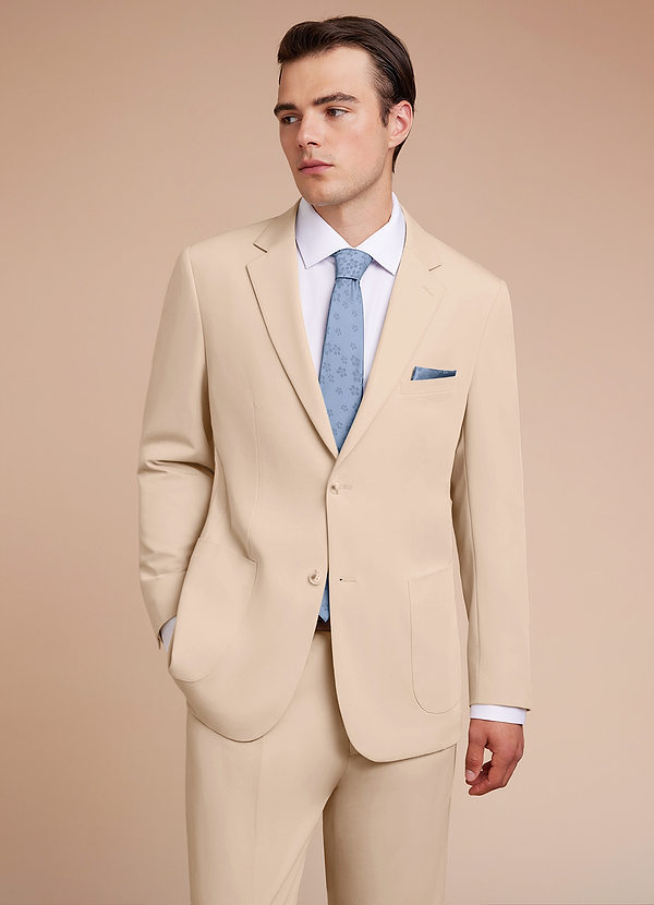front Owen Tan Chaqueta de traje ligera a medida