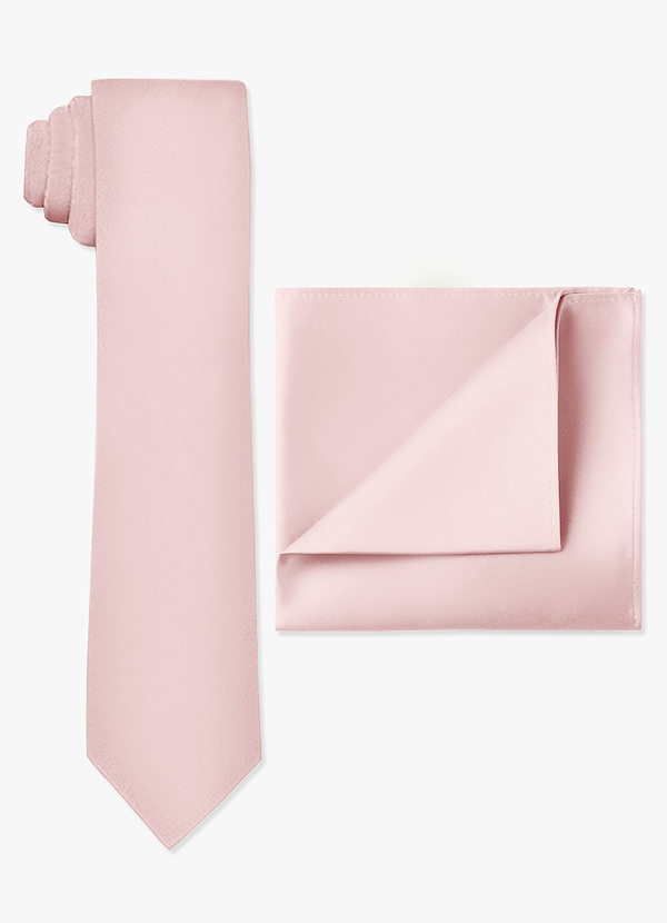 front Matte Satin Skinny Tie and Pocket Square Set