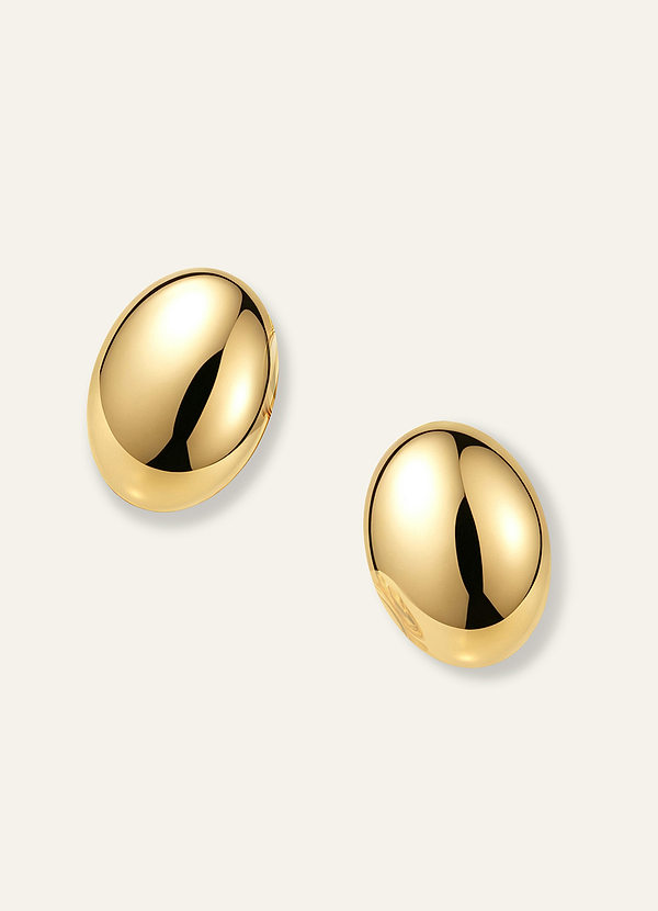 front Oval Dome Stud Earrings