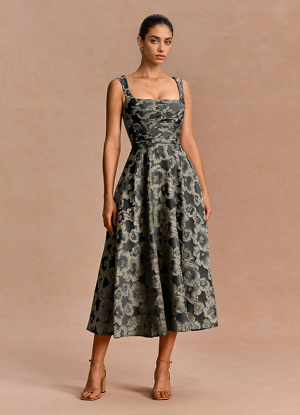 Azaria Black Midi Dress image1