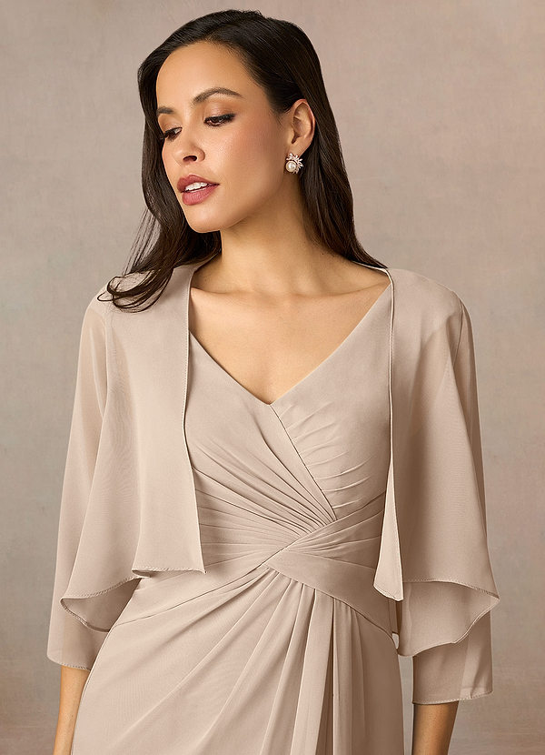 front Azazie Matching Color Fisher Chiffon Wrap