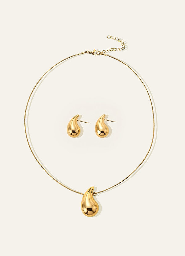 front Sculptural Teardrop Jewelry Set