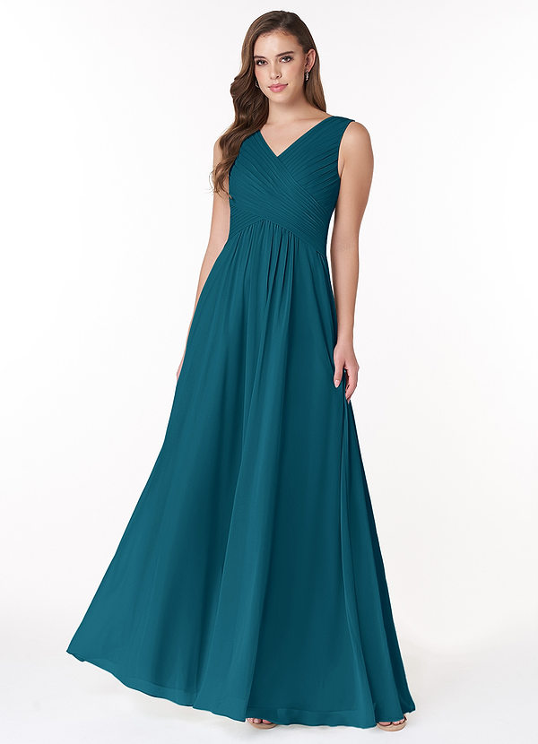 Flora A-Line Pleated Chiffon Dress