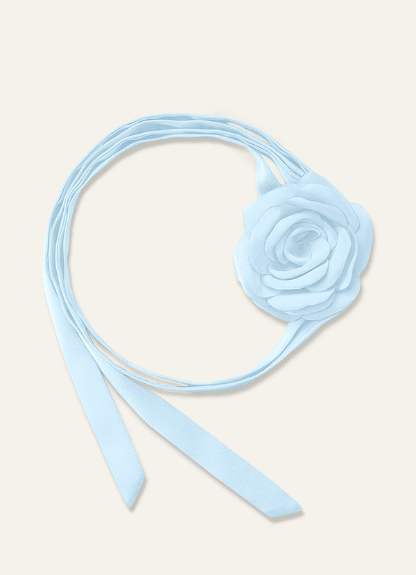 front Matching Color Chiffon Rose Flower Rope Necklace