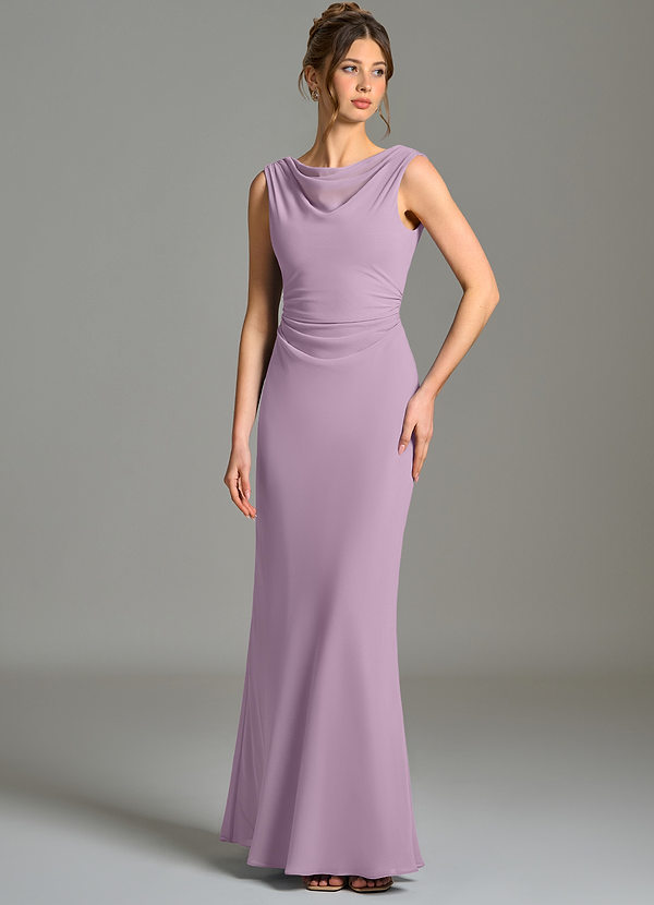 Azazie Kieryn Bridesmaid Dresses Wisteria Mermaid Pleated Chiffon Dress image1