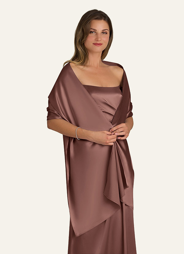 front Azazie Farblich Passender Irland-Schal Aus Metallic-Satin