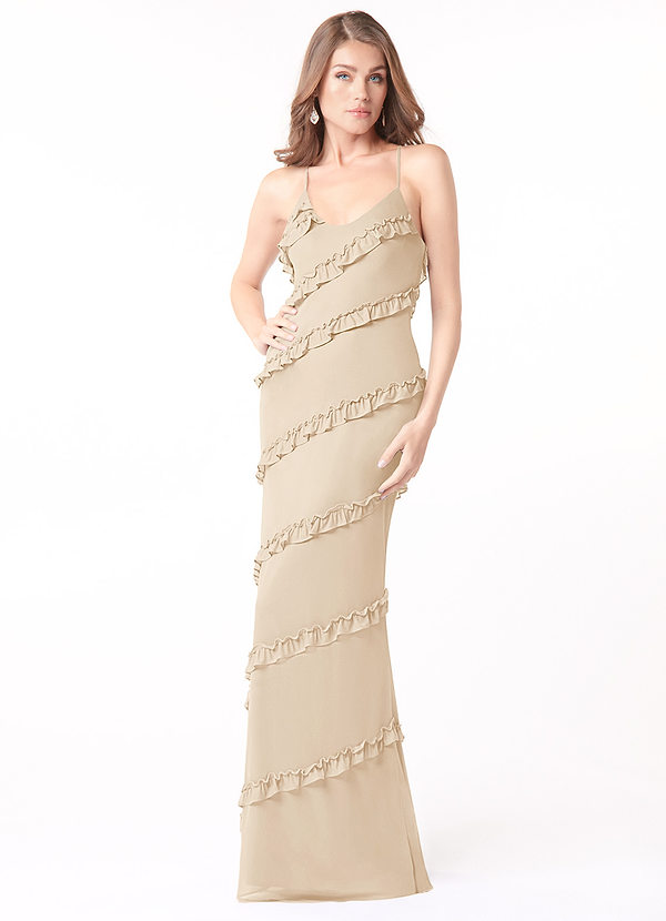 Azazie Harlow Bridesmaid Dresses Mermaid Mesh Floor-Length Dress image1