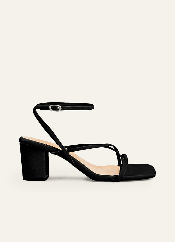 front Brief Cross Ankle Strap Heels