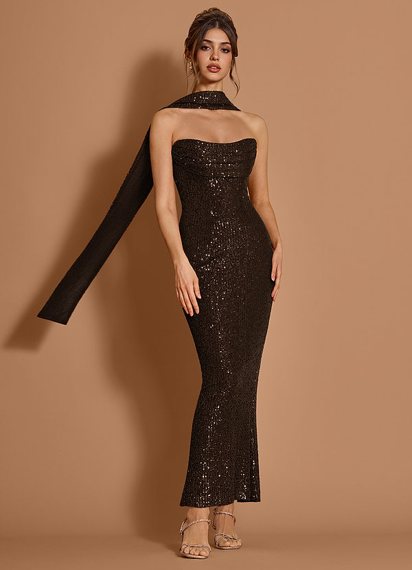 Cionna 브론즈 블랙 맥시 드레스 image1