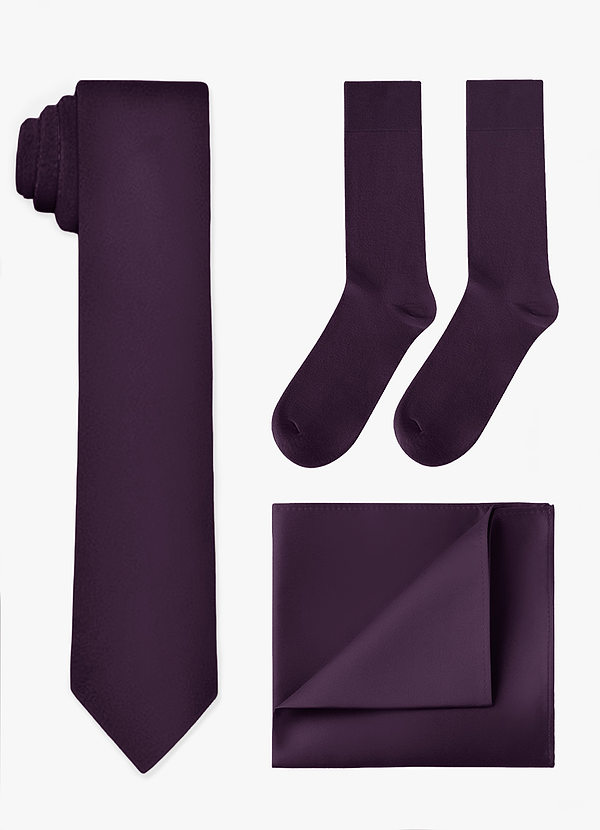 front Matching Skinny Tie & Pocket Square & Socks Set